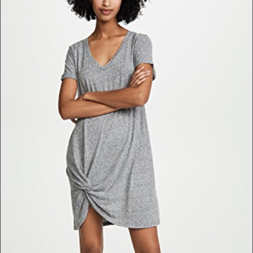 New Z Supply Triblend Side Knot Dress Gray Grey